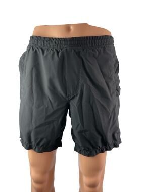 boom. Men's Gray Pull On Yoga Workout Running Gym Athletic Mini Shorts Size S